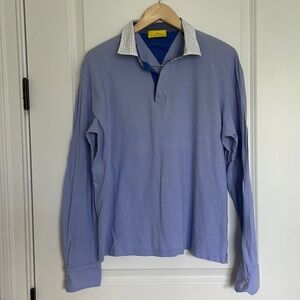 Victor Talbots Women’s Long Sleeve Polo Top Blue/Lavender XXL